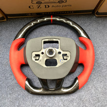 Load image into Gallery viewer, CZD auto parts for Ford Kuga 2016-2019 carbon fiber steering wheel with red perforated leather side