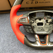 Load image into Gallery viewer, CZD auto parts for Ford Kuga 2016-2019 carbon fiber steering wheel with red perforated leather side