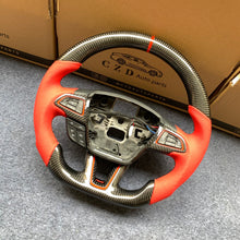 Load image into Gallery viewer, CZD auto parts for Ford EcoSport 2017-2021 2015-2020 carbon fiber steering wheel with red perforated leather side