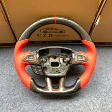Load image into Gallery viewer, CZD auto parts for Ford EcoSport 2017-2021 2015-2020 carbon fiber steering wheel with red perforated leather side