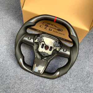 CZD Tesla Model 3 2017/2018/2019/2020 carbon fiber steering wheel with gloss CF