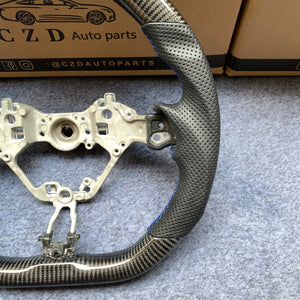 czd auto parts carbon fiber steering wheel for Subaru BRZ 2016-2019 with white stitching