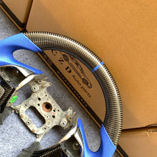 Load image into Gallery viewer, CZD auto parts for Honda 8th gen Accord 2008-2012 carbon fiber steering wheel with blue perforated leather side