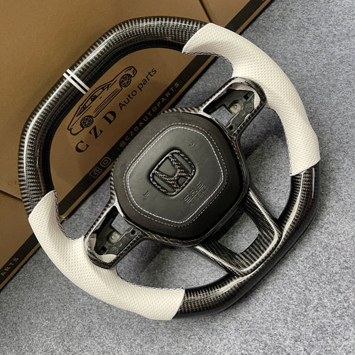 czd auto parts carbon fiber steering wheel for Honda 11th gen Civic XI 2021-2022 with gloss carbon fiber Honda badge
