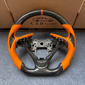 czd auto parts carbon fiber steering wheel for Acura TL/ILX with orange leather and stripe