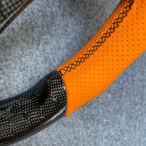czd auto parts carbon fiber steering wheel for Acura TL/ILX with orange leather and stripe