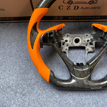 Load image into Gallery viewer, czd auto parts carbon fiber steering wheel for Acura TL/ILX with orange leather and stripe