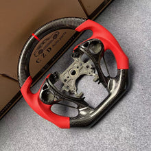 Load image into Gallery viewer, CZD auto parts for Honda Accord Crosstour 2013-2015 carbon fiber steering wheel with red perforated leather side