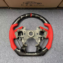 Load image into Gallery viewer, CZD auto parts for Honda Accord Crosstour 2013-2015 carbon fiber steering wheel with red perforated leather side