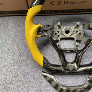 CZD auto parts For Honda 10th gen Accord EXL EX LX 2018-2022 carbon fiber steering wheel with yellow perforated leather