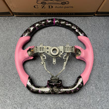 Load image into Gallery viewer, CZD auto parts for Legacy 2004 2005 2006 carbon fiber steering wheel with pink leather