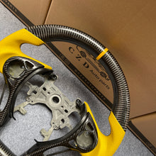 Load image into Gallery viewer, CZD auto parts for Honda Accord Crosstour 2013-2015 carbon fiber steering wheel with yellow perforated leather side