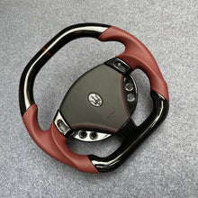 Load image into Gallery viewer, CZD auto parts carbon fiber steering wheel for Maserati Quattroporte 2005-2020 with brown perforated leather