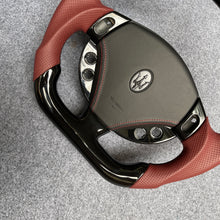 Load image into Gallery viewer, CZD auto parts carbon fiber steering wheel for Maserati Quattroporte 2005-2020 with brown perforated leather