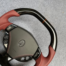 Load image into Gallery viewer, CZD auto parts carbon fiber steering wheel for Maserati Quattroporte 2005-2020 with brown perforated leather