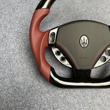 Load image into Gallery viewer, CZD auto parts carbon fiber steering wheel for Maserati Quattroporte 2005-2020 with brown perforated leather