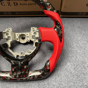 CZD auto parts carbon fiber steering wheel for Subaru BRZ 2016-2020 with red flakes forged carbon fiber