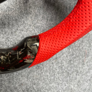 CZD auto parts carbon fiber steering wheel for Subaru BRZ 2016-2020 with red flakes forged carbon fiber
