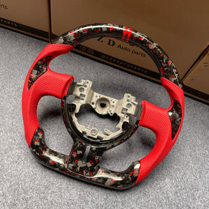 CZD auto parts carbon fiber steering wheel for Subaru BRZ 2016-2020 with red flakes forged carbon fiber