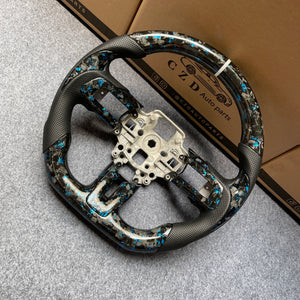 czd auto parts carbon fiber steering wheel for Ford Mustang/SHELBY GT350R GENUINE with blue flakes forged carbon fiber