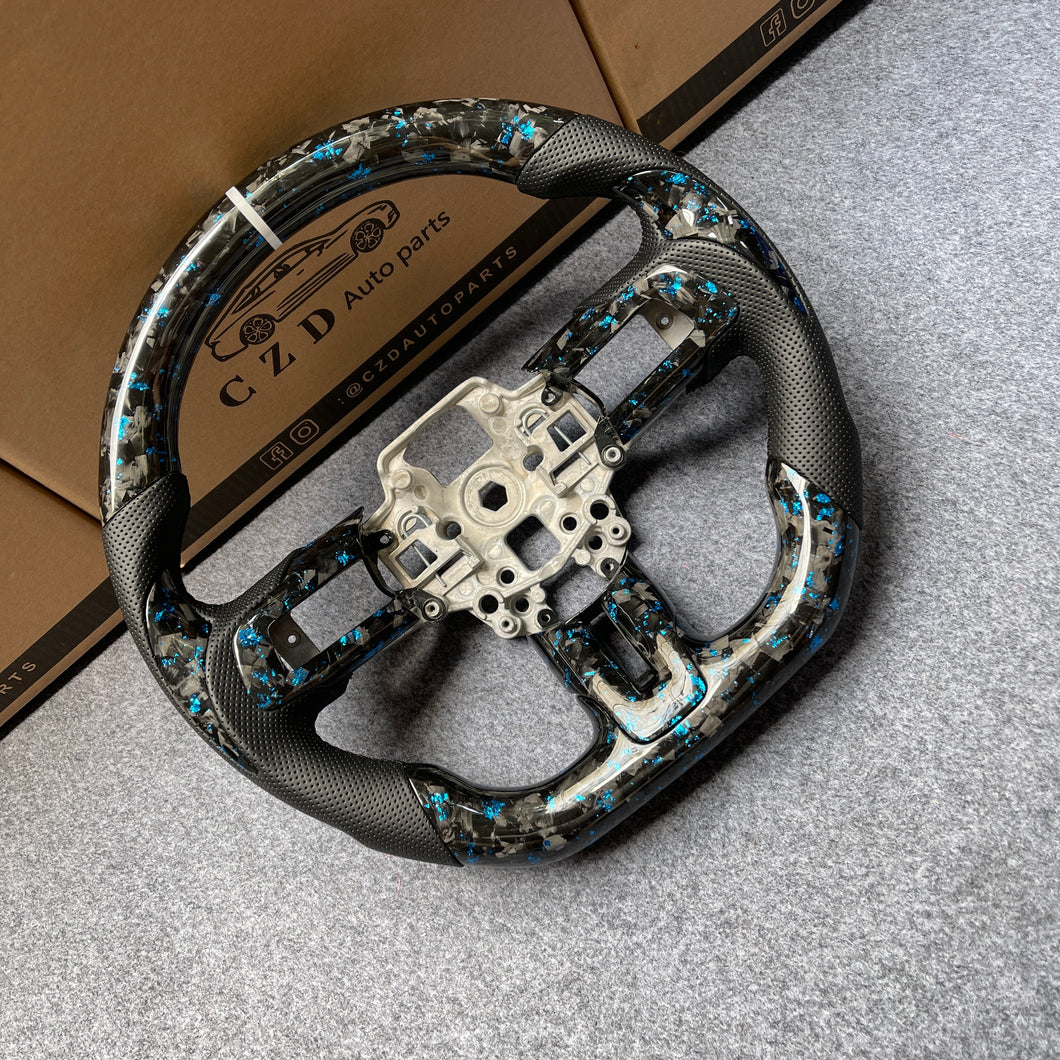 czd auto parts carbon fiber steering wheel for Ford SHELBY GT350R GENUINE 2018-2021 with blue flakes forged carbon fiber