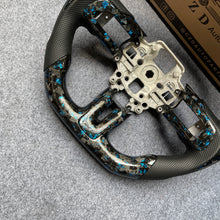 Load image into Gallery viewer, czd auto parts carbon fiber steering wheel for Ford Mustang 2018-2023 with blue flakes forged carbon fiber