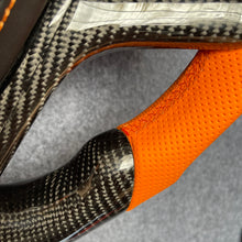Load image into Gallery viewer, CZD auto parts carbon fiber steering wheel for Chevrolet 5th gen Camaro 2010-2015 with orange perforated leather