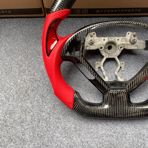 czd auto parts carbon fiber steering wheel for Infiniti G25 G35 G37 G37X 2007-2015 with red perforated leather