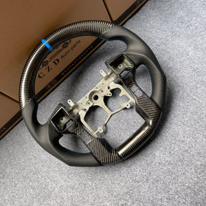 czd auto parts carbon fiber steering wheel for tundra 20014-2017 with blue stripe