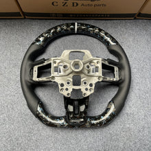 Load image into Gallery viewer, CZD auto parts for Ford Mustang 2018-2022 carbon fiber steering wheel with blue &amp; white forged flakes carbon