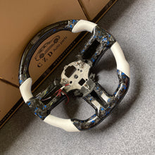 Load image into Gallery viewer, CZD auto parts carbon fiber steering wheel for Ford Mustang 2010-2014 with blue flakes forged carbon fiber