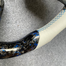 Load image into Gallery viewer, CZD auto parts carbon fiber steering wheel for Ford Mustang 2010-2014 with blue flakes forged carbon fiber