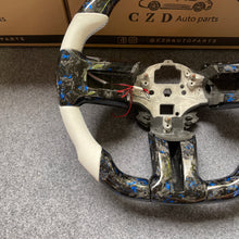 Load image into Gallery viewer, CZD auto parts carbon fiber steering wheel for Ford Mustang 2010-2014 with blue flakes forged carbon fiber