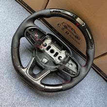 Load image into Gallery viewer, CZD auto parts for Dodge (SRT) Challenger 2015-2021 carbon fiber steering wheel with black perforated leather side &amp; LED
