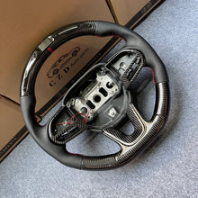 Load image into Gallery viewer, CZD auto parts for Dodge Charger 2015-2021  carbon fiber steering wheel with black perforated leather side &amp; LED