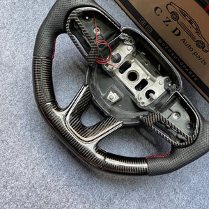 CZD auto parts For Dodge (SRT) Challenger 2015-2021 carbon fiber steering wheel with F1 LED