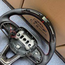 Load image into Gallery viewer, CZD auto parts for Dodge (SRT) Challenger 2015-2021 carbon fiber steering wheel with black perforated leather side &amp; LED