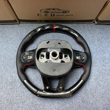 Load image into Gallery viewer, CZD auto parts for Dodge (SRT) Challenger 2015-2021 carbon fiber steering wheel with black perforated leather side &amp; LED