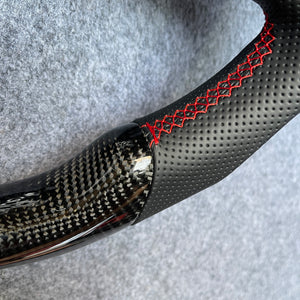 czd auto parts carbon fiber steering wheel for Ford Mustang 2018-2023 with led light