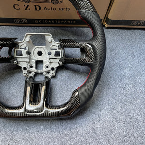 czd auto parts carbon fiber steering wheel for Ford Mustang 2018-2023 with led light