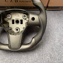 Load image into Gallery viewer, czd auto parts carbon fiber steering wheel for Tesla Model Y with black leather