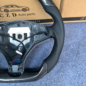 czd auto parts carbon fiber steering wheel for Tesla X with perforated leather
