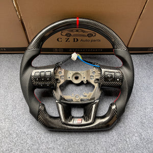czd auto parts carbon fiber steering wheel for Toyota fortuner with red stitch