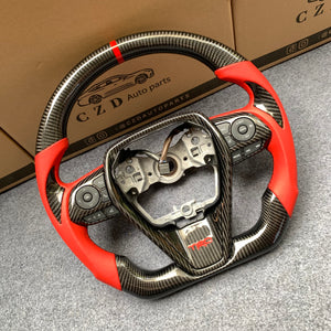 czd auto parts carbon fiber steering wheel for toyota trd with printing trd logo