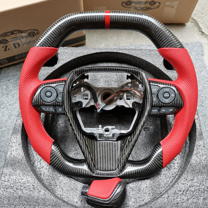CZD 2018-2021 Camry XSE Carbon Fiber steering wheel(top and bottom flat)