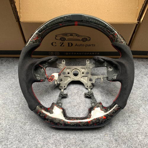 CZD 2013-2017 Honda accord red flake forged carbon fiber steering wheel