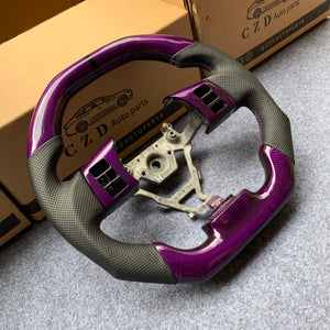 CZD Infiniti FX35 2003-2008 carbon fiber steering wheel with purple carbon fiber
