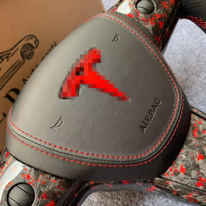 CZD For Tesla model 3 red flake forged carbon fiber steering wheel