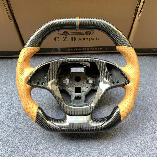 CZD autoparts For chevrolet corvette C7 2014 2015 2016 2017 2018 2019 carbon fiber steering wheel with perforated leather