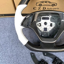 Load image into Gallery viewer, CZD autoparts For chevrolet corvette C7 2014 2015 2016 2017 2018 2019 carbon fiber steering wheel with white perforated leather